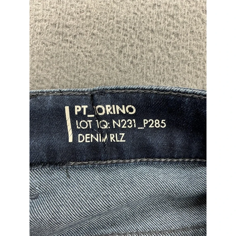 PT Torino Pants Mens 38x32 Blue Chino Regular Fit Stretch Denim Casual Italy